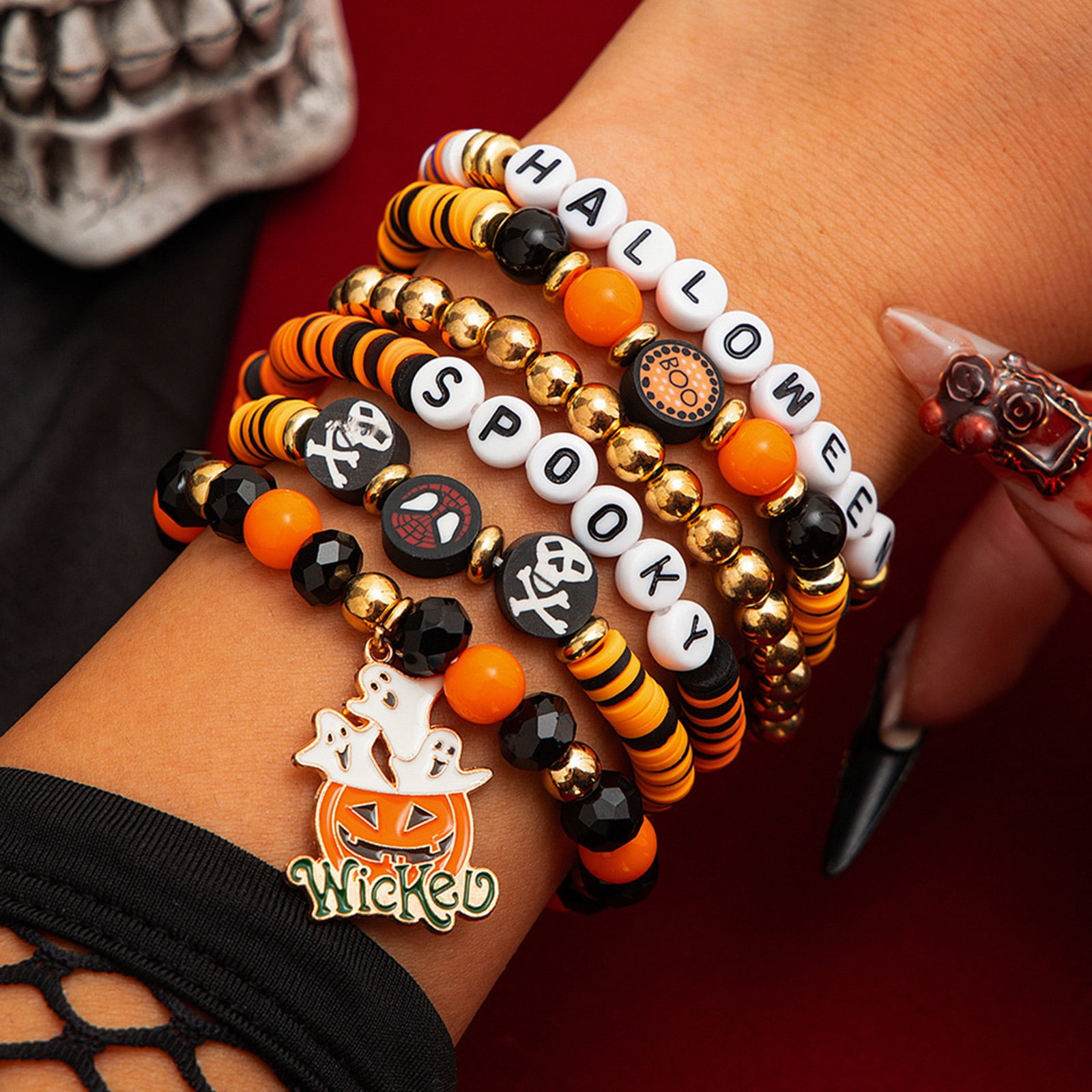 Halloween Bracelets Ghost Pumpkin Switch Charm Bracelets Gifts