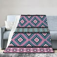 thumbnail image 1 of DouZhe Ultra-Soft Micro Fleece Lightweight Flannel Bed Blanket, Vintage Tribal Style Pink Print Cozy Warm Throw Blankets, 50"x40", 1 of 7