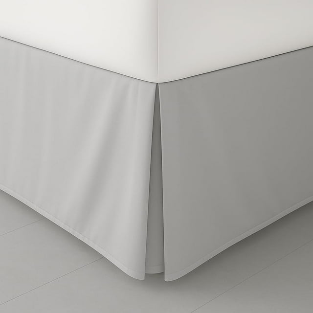 Faldón de cama LDC Lux Decor Twin, 40 cm, microfibra cepillada, color gris