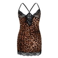 thumbnail image 5 of JustVH Women Plus Size Sexy Lace Lingerie Leopard Sleepwear Nightdress Gown, 5 of 5