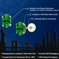 thumbnail image 2 of Gem Stone King 10K Yellow Gold Green Simulated Emerald Stud Earrings for Women Men (0.70 Cttw, Gemstone Birthstone, Oval 6X4MM), 2 of 6