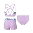 thumbnail image 2 of Alvivi Kids Girls 3 Piece Swimsuits Floral Print Swimwear Crop Tops Shorts Briefs Set, 2 of 7