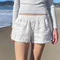 thumbnail image 3 of RWJDXD Amazon Short d'Été pour Femmes Européen et Américain à Rayures Tissé Élastique Taille Haute à Boutons Ample Décontracté Confortable Basique, 3 of 7