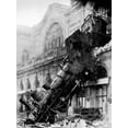 thumbnail image 2 of Anonymous 25x32 White Modern Wood Framed Museum Art Print Titled - Train wreck at Montparnasse, Paris, 1895, 2 of 4