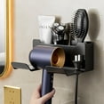 thumbnail image 3 of Hair Dryer Holder Wall Mounted Hair Straightener Dryer Hair Stand Bathroom Organizer Shelves Washroom Organization Shelves, 3 of 10