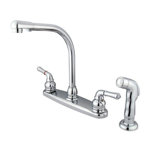 Kingston Brass GKB751SP Robinet de Cuisine Magellan à Économie d'Eau avec Pulvérisateur Latéral Assorti, Chrome