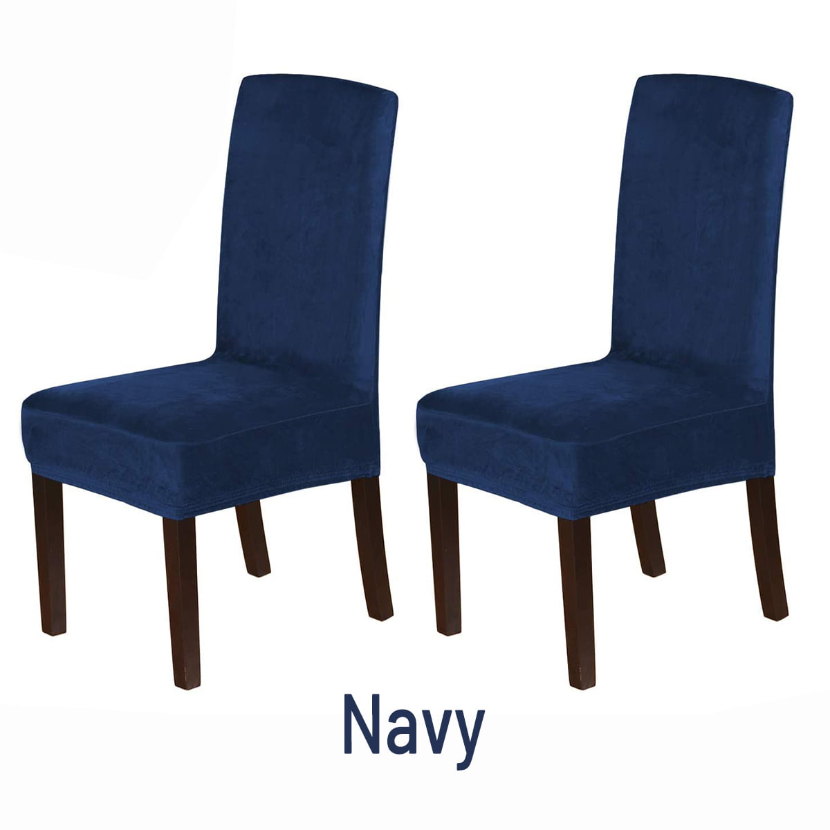 Velvet Spandex Chair Covers, Navy Parsons Chair Covers
