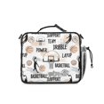 thumbnail image 3 of Basketball and Text White Pattern Insulated Lunch Bag with Shoulder Strap and Bottle Holder,Bento School Lunch Bag Box,11x9.5x3.5 Inches, 3 of 5