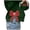 Dark Green, variant on Merry Christmas Sweatshirt Women Side Bow Appliqué Crewneck Pullover Top Hem Slit Funny Long Sleeve Xmas Shirts 2026
