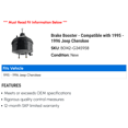 thumbnail image 2 of Brake Booster - Compatible with 1995 - 1996 Jeep Cherokee, 2 of 2