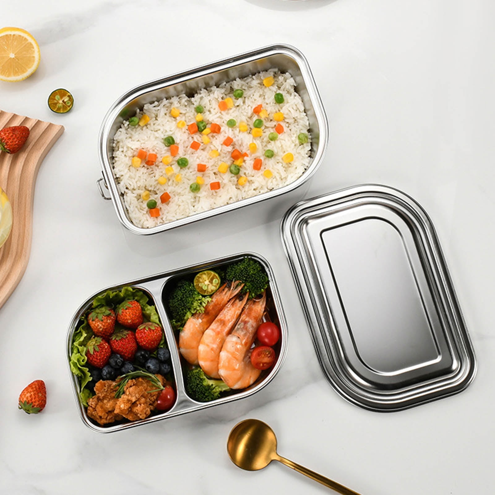 Bento Lunch Box, Aousthop Stainless Steel Lunch Boxes for Student, Thermal Insulation Box, High-Grade Metal Liner Lunch Containers for School and Work