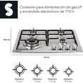 thumbnail image 2 of Parrilla De Gas 4 Quemadores De Acero Inoxidable Estufa Compatible Con Gas LP Empotrable o De Sobreponer Encendido Electronico Parrilla Electrica De Estructura Metalica (4 Quemadores), 2 of 9
