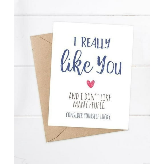 I Really Like You Greeting Card – Cute Heart Design – Blank Inside for Personal Messages – Perfect for Friends, Loved Ones, or Just Because