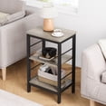 thumbnail image 2 of Garvee End Side Table with Storage Shelf, Industrial Night Stand, 3-Tier Small Nightstand for Living Room, Bedroom, Set of 2, Grey, 2 of 8