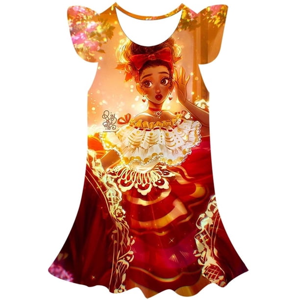 2023 año Magic full house prince dibujos animados 3D estampado niños niña vestido lindo fiesta de cumpleaños princesa vestido apto para niñas tamaño 2-10Y4T Gao Jinjia LED