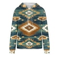 thumbnail image 4 of Weiqiqre Sweatshirts for Women Trendy Geometric Print Vintage Hoodie Pullover Western Ethnic Rhombus Printed Hooded Sweatshirt, 4 of 5