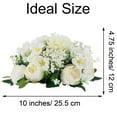 Blosmon Wedding Artificial Flowers for Centerpieces Set of 10 White
