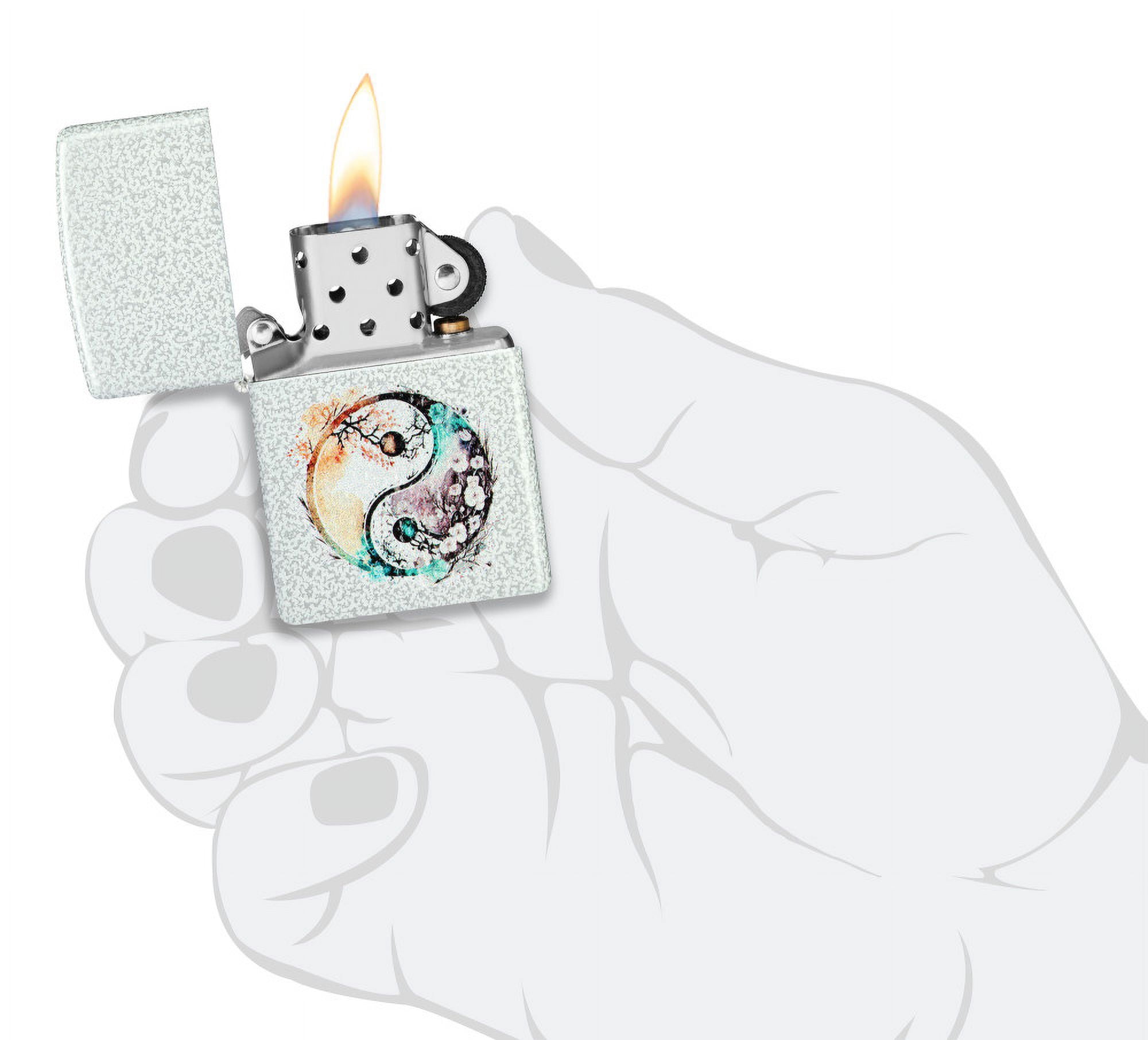 Zippo Floral Yin and Yang Design Glacier Pocket Lighter