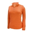 thumbnail image 1 of Monterey Club Women's Melange Jersey Performance Sport Top Long Sleeve Golf Polo Shirt #2361, 1 of 2