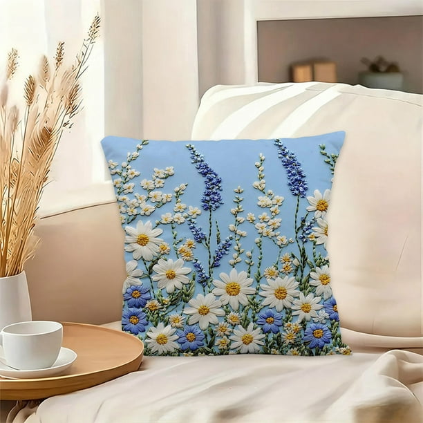 Funda de cojín navideña de lino con estampado 3D | Cojín decorativo de 45 x 45 cm para sofá y cama | Decoración festiva para el hogar