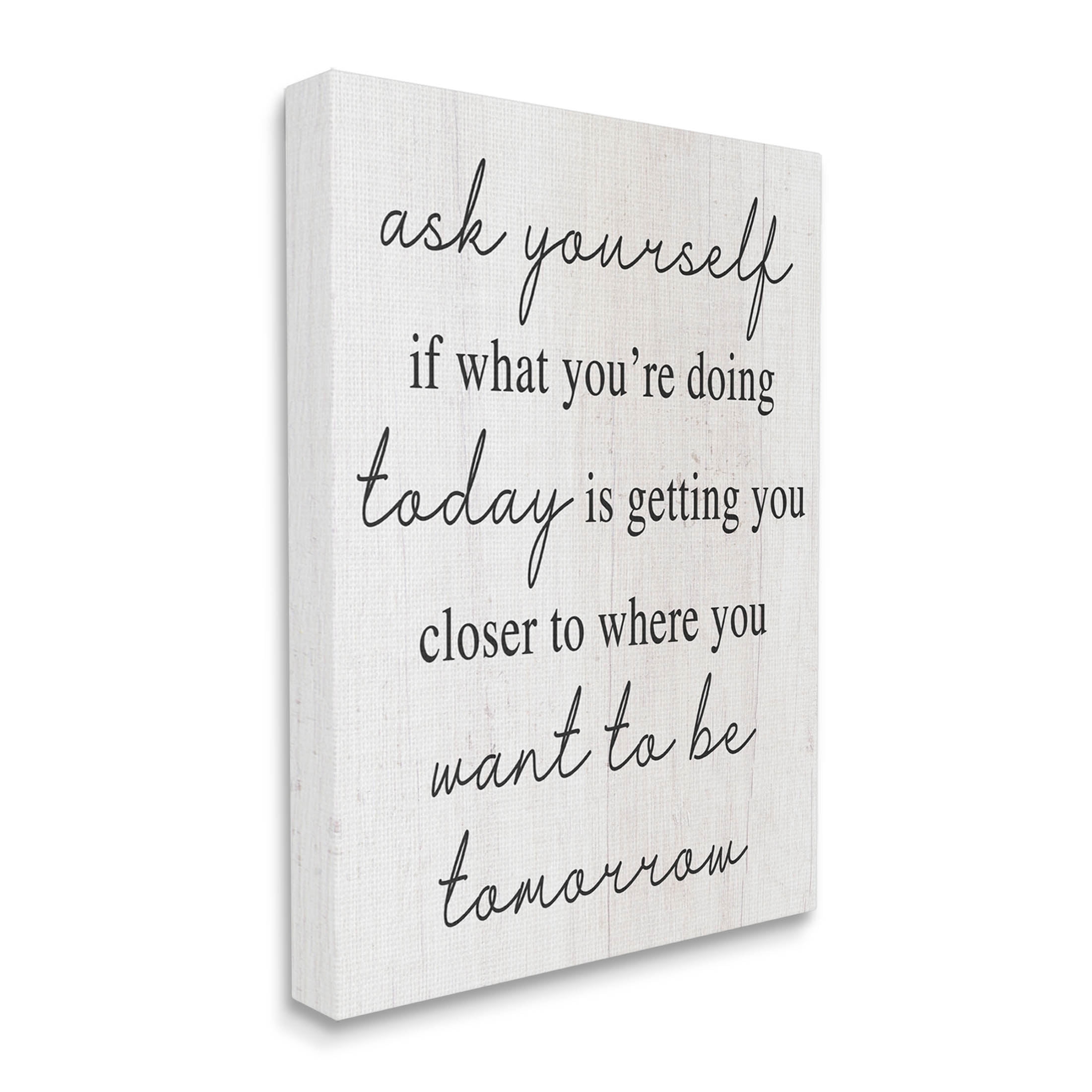 Stupell Industries Where You Want To Be Phrase Graphic Art Gallery Wrapped Canvas Print Wall Art, Design by Lil' Rue