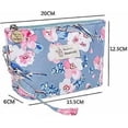 thumbnail image 2 of Canvas Makeup Bag for Women Girl Handbag Cosmetic Brush Bag Pencil Case Purse Large One Piece (Yellow Flowers), 2 of 4