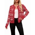 thumbnail image 2 of Women'S Valentine'S Day Love Heart Cardigan Cute Soft Open Front Knit Sweater Red L, 2 of 6