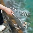 thumbnail image 2 of SSZMDLB under $5 3Pcs Garden Steel Rake, Garden Rake for Leaves and Sand, Steel Rake with Stainless Steel Handle, Multi-Tool Beach Rake for Driveway and Yard, Durable Four or Eight Tine Rake, 2 of 9