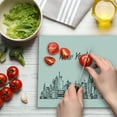 thumbnail image 3 of NYC Cutting Board, Simplistic Sketch of New York City Skyline Manhattan Bridge Lady Liberty, Decorative Tempered Glass Cutting and Serving Board, in 3 Sizes, by Ambesonne, 3 of 5