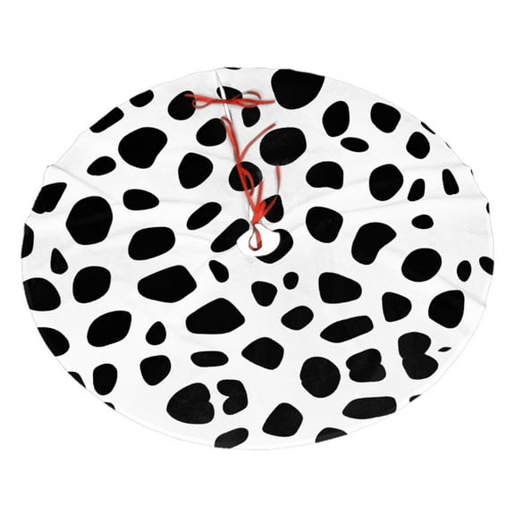 Cow Spots Christmas Tree Skirt for Xmas Holiday Home Decor Farmhouse Decorations Indoor 48"