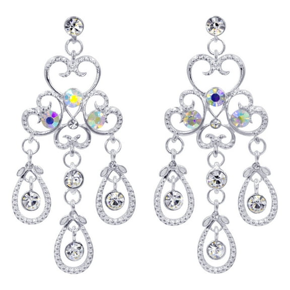 #15399 - Eduardian Crystal and AB Chandalier Earrings