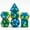 Blue Yellow Glitters, variant on Cusdie 7-Die Acrylic DND Dice, Sickle Font Polyhedral Dice Set for Role Playing Game Dungeons and Dragons D&D Dice Pathfinder
