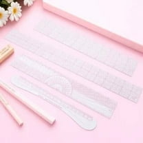 NICEXMAS 4Pcs Pink Sewing Ruler Set with Curve Quilting Rulers for Costume Pattern Making and Fabric Guides