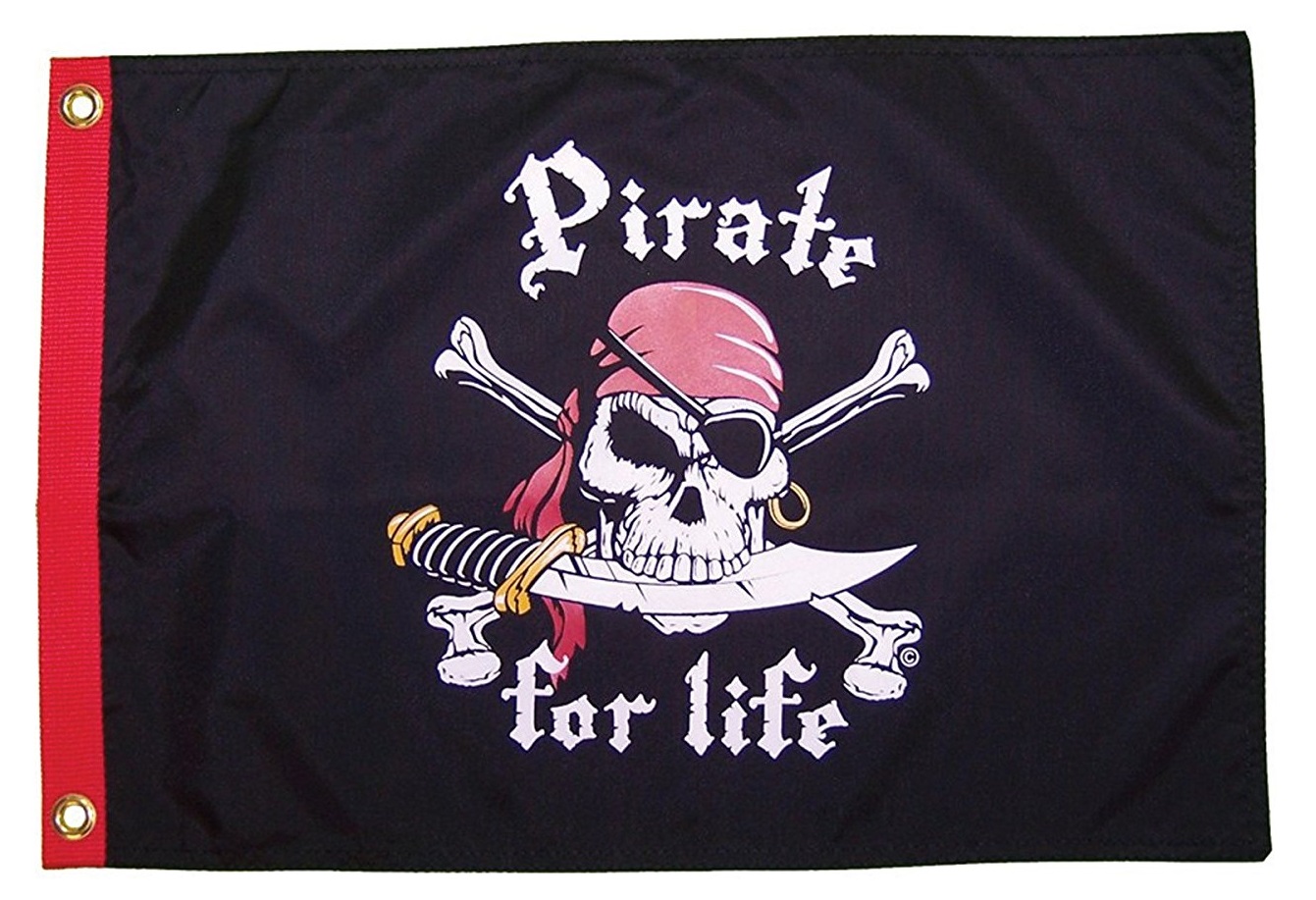Flappin Flags 12 By 18 Inch Pirate For Life Pirate Flag Walmart Com