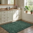 thumbnail image 4 of 2x3 Area Rugs Living Room Rug: Washable Vintage Distressed Floral Rug No Slip Stain Resistant Soft Carpet Indoor Large Carpets for Bedroom Dining Room Farmhouse Nursery Hallway Home Office Deep Green, 4 of 18