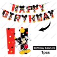 thumbnail image 1 of Suministros de fiesta de cumpleaños de Mickey Mouse de Disney, mantel, platos, vasos, servilletas, globos, adornos para pasteles, decoraciones para baño de bebé para niños, 1 of 4