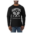 thumbnail image 2 of Wild Bobby Hamptons Tennis Club Est 1986 Sports Mens Long Sleeve Shirt, Black, Small, 2 of 6