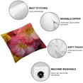 thumbnail image 6 of Creowell Throw Pillow Cover 2pcs - Begonia Flower Red Yellow Traffic Light Plant White, 6 of 7