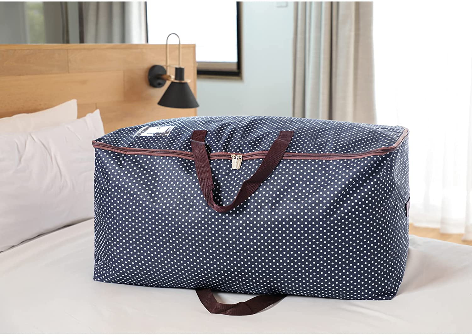 Grey Thick Ultra Size Under Bed Storage Moisture proof Eono  Brand 100L Large Storage Bag Fabric Clothes Bag 