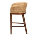 thumbnail image 5 of bali & pari Papua Rattan and Acacia Wood BOHO Counter Stool, Natural Brown, 5 of 9