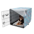thumbnail image 2 of Pool Party Dog Crate Cover, Summer Fun Themed Pattern of Flamingo and Swan Floats Cartoonish Art, Easy to Use Pet Kennel Cover for Dogs, 35" x 23" x 27", Sky Blue Rose White, by Ambesonne, 2 of 6