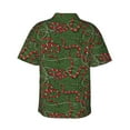 thumbnail image 4 of Xecao Red Snake print Hawaiian shirt - a stylish short-sleeve button-down for men, perfect for casual beach and tropical outings., 4 of 9