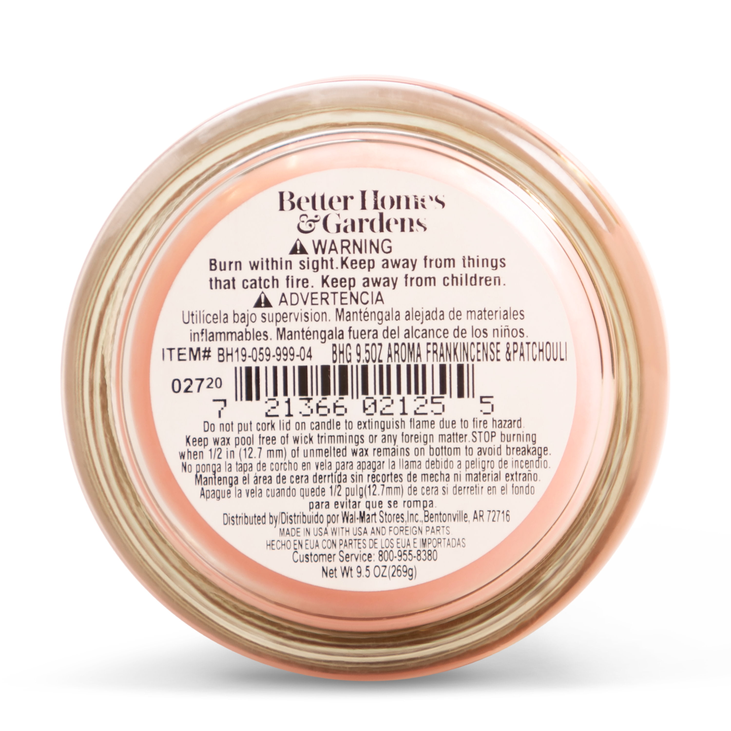Better Homes Garden Frankincense Patchouli Aromatherapy 9.5oz Jar Candle White