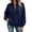 Navy, variant on Horkkom Quarter Zip Pullover Women Solid Color Collared Sweatshirts Loose Comfy Sweatshirt with Pockets S