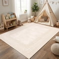thumbnail image 3 of GlowSol 5x7 Washable Area Rug, Beige Geometric Non Slip Living Room Rug, Soft Low Pile Indoor Carpet for Bedroom Dining Room, 3 of 10
