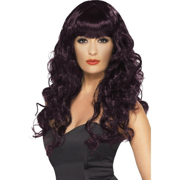 Long Curly Black Siren Woman's Costume Wig