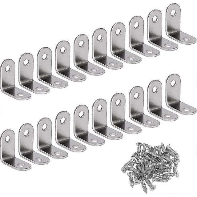 Right Angle Stainless Steel Bracket 90 Degree Corner L-shape Angle With 20pcs Silver Screws 30*30*16mm