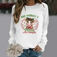 thumbnail image 3 of Christmas Sweatshirts for Women 2025 Have Yourself A Mooey Little Christmas Highland Cow Graphic Sweatshirt Pullover Tops, 3 of 4