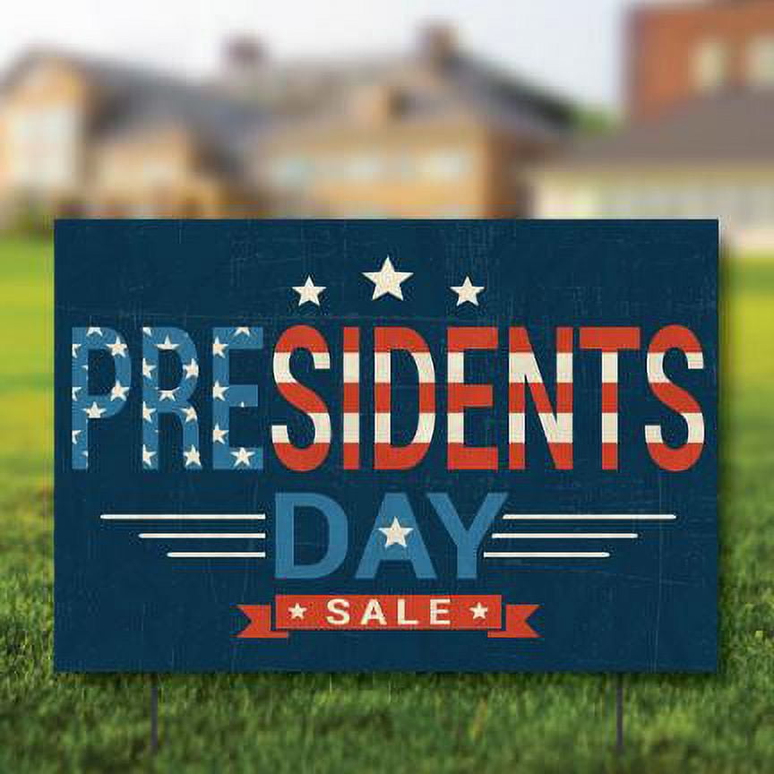President's Day Sale Yard Sign & Banner Set, Includes 2 Corrugated Plastic Yard Signs and 1 Vinyl Banner (Includes 4 stakes for Yard Signs)