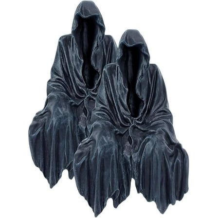 Set of 2 Resin Tabletop Gothic Decor Sitting Statue, Resin Statue Gothic Decor, Fits On Sturdy Shelf and Has A Cool Mystic Look 5.6 Inch